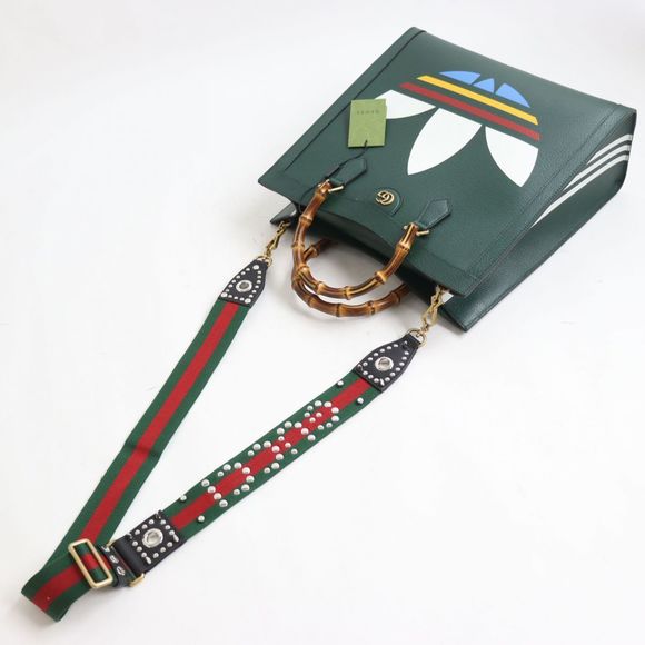 Gucci x Adidas Diana Large Tote Bag Dark Green - Picture 4 of 11
